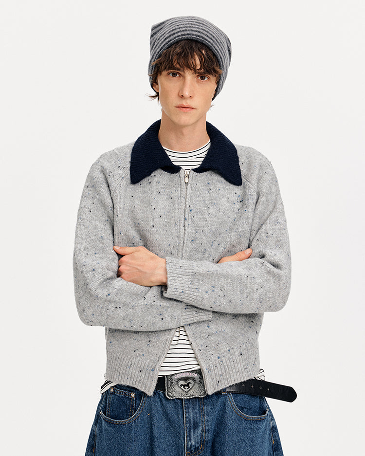 MADWITCH COLORBLOCK NOTCHED KNIT SWEATER #MYC010