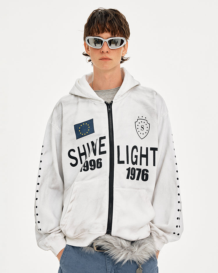 MADWITCH VINTAGE HOODED SWEATSHIRT LETTER PRINT #AW25169