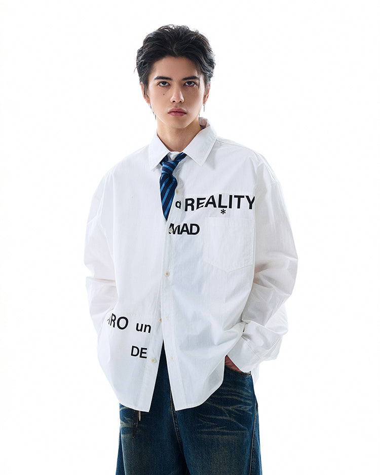 MADWITCH PRINTED WHITE SHIRT #MD4138