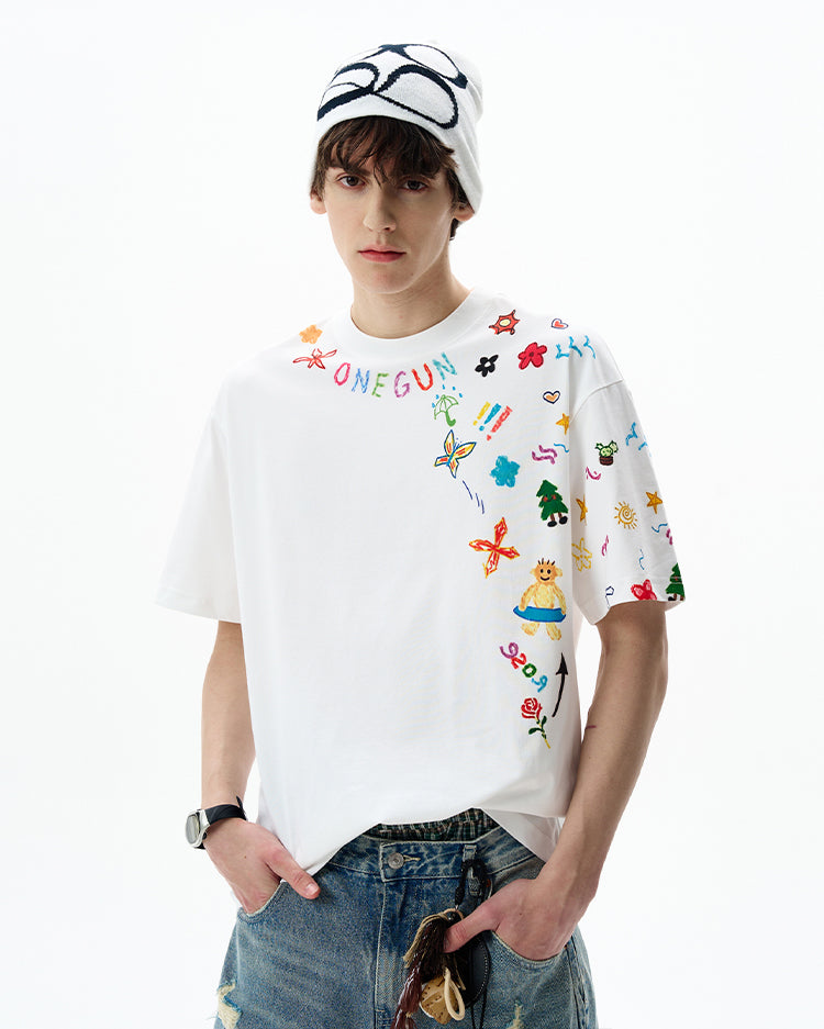 MADWITCH GRAFFITI PRINT TEE #C828