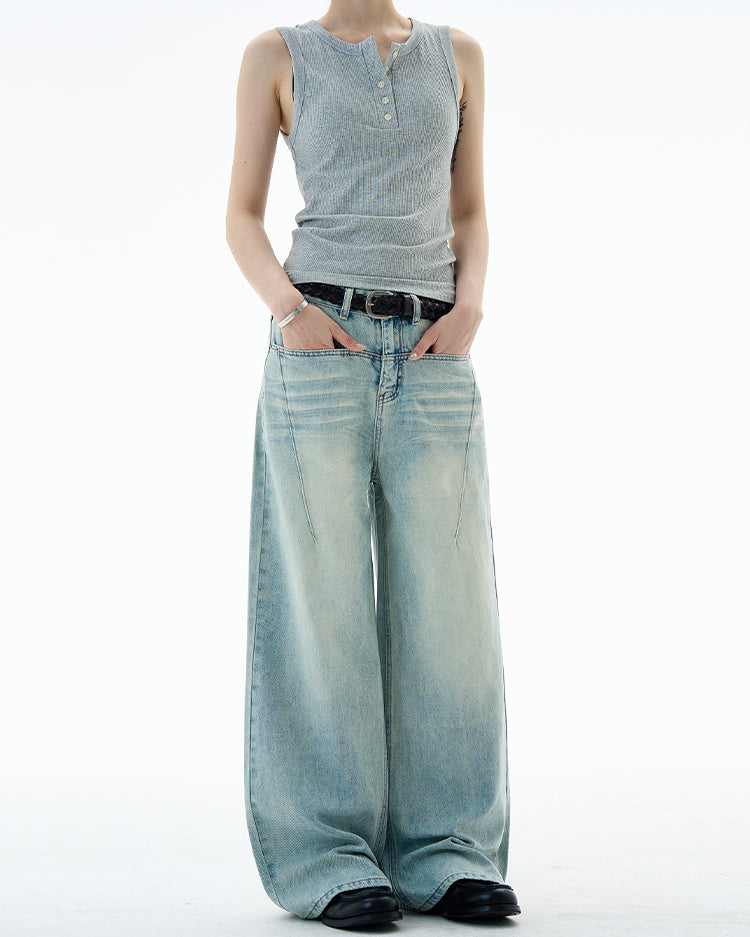 MADWITCH PATCHWORK DISTRESSED DENIM #K9653