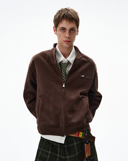 MADWITCH UNISEX MINIMALIST STAND COLLAR JACKET #AB1080