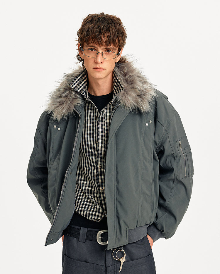 MADWITCH PATCHWORK FUR WORKWEAR JACKET #990260