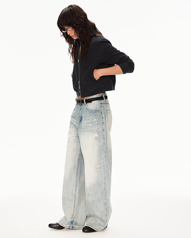 MADWIT DISTRESSED FADED JEANS #WH0A125