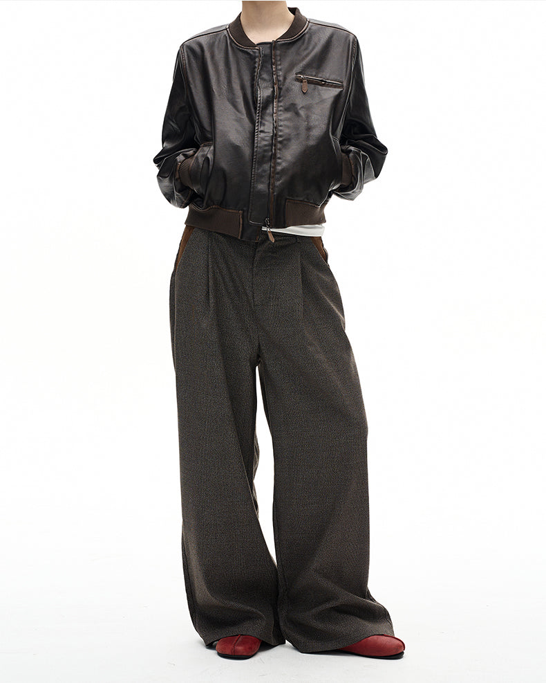 MADWITCH PREPPY PLAID WIDE TROUSERS #25036