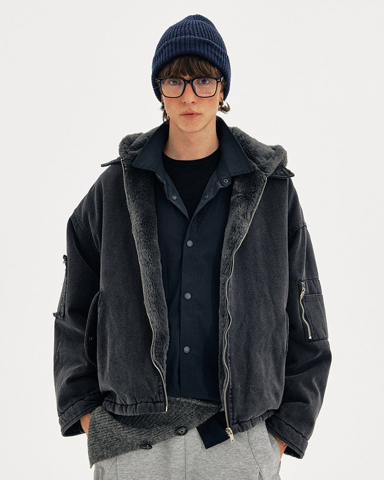 MADWITCH FAUX HOOD PARKA #MY128