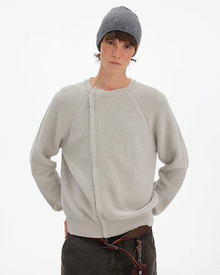 MADWITCH RETRO PATCHWORK CREW SWEATER #YH25011