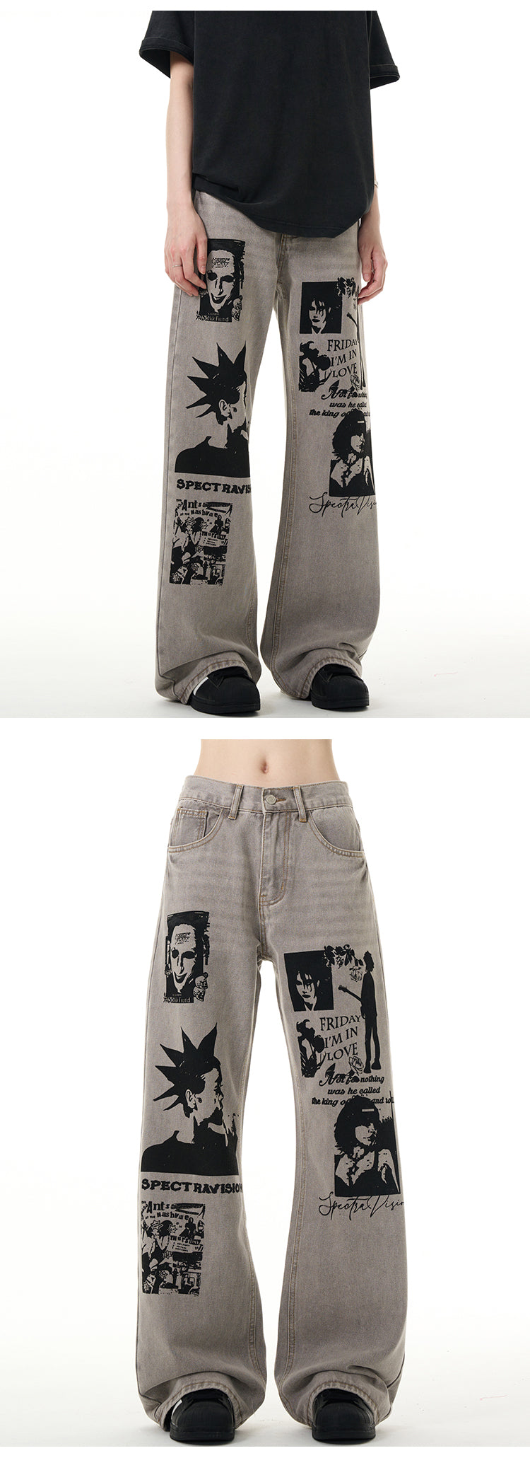 MADWITCH GRAFFITI ROCK STYLE JEANS #S3366