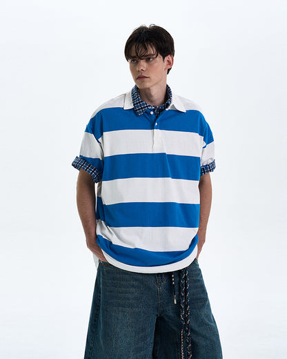 MADWITCH STRIPED LOOSE-FIT T-SHIRT #MD4178