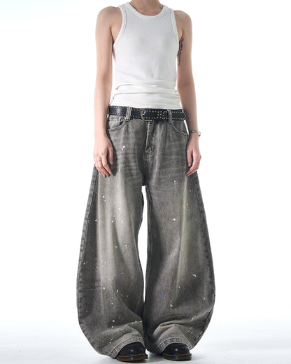 MADWITCH WIDE-LEG BEND-KNIFE JEANS #FX066