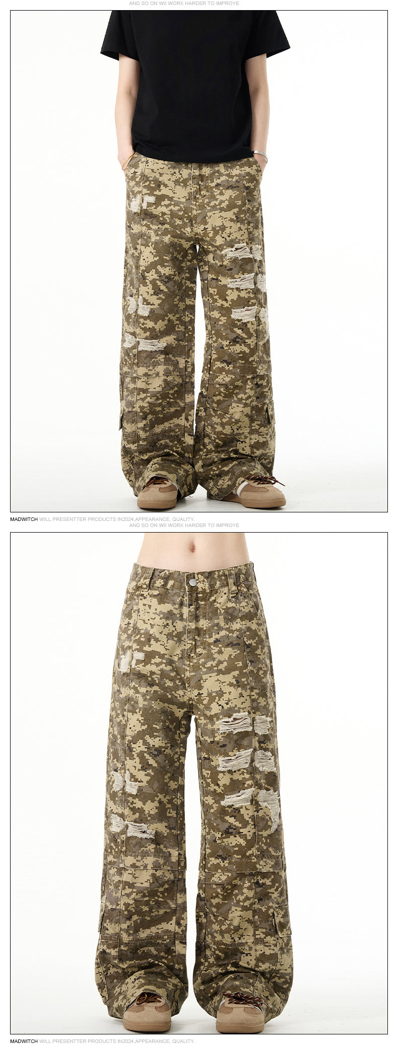 MADWITCH EMBELLISHED CAMO PANTS #WHOA011