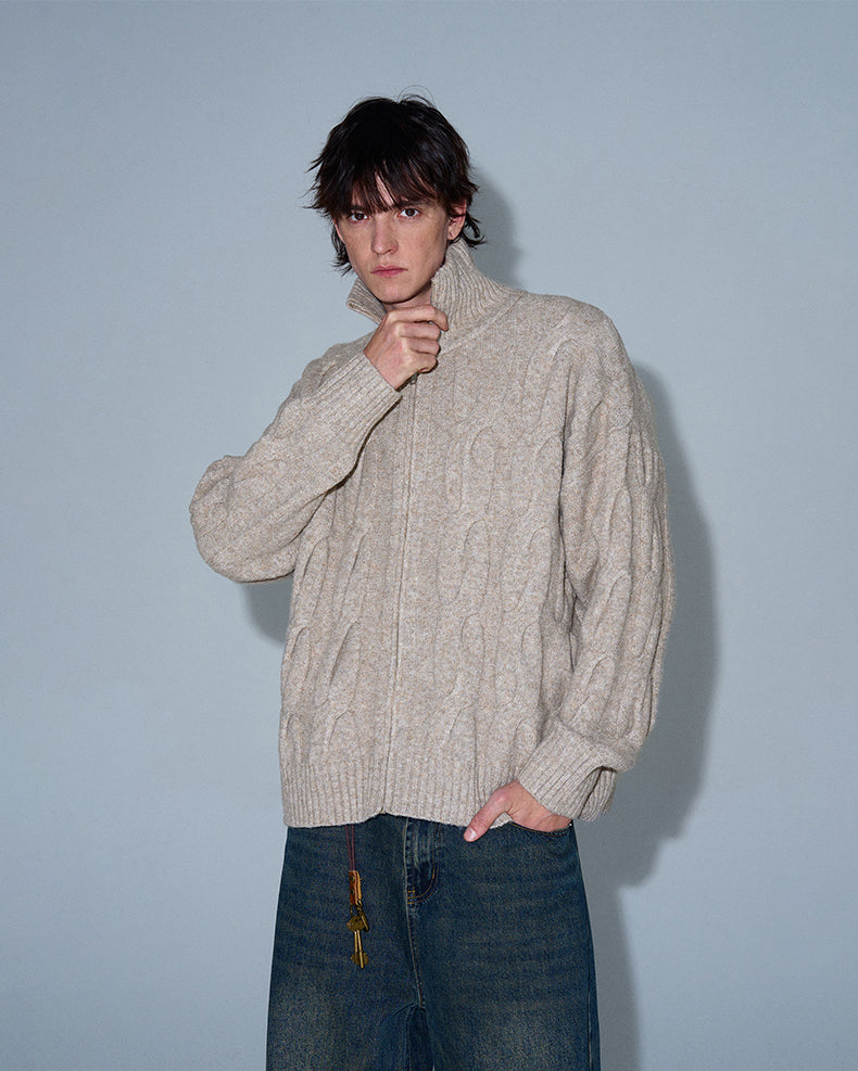 MADWITCH HALF-TURTLENECK CARDIGAN SWEATER #MY008