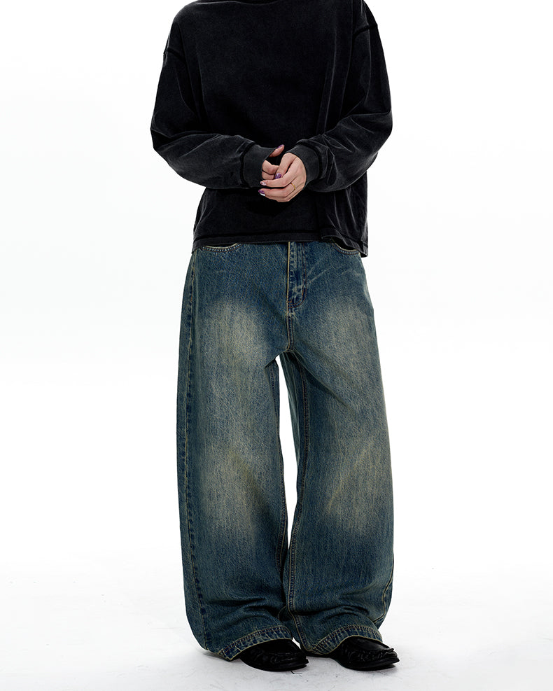 MADWITCH VINTAGE WASHED WIDE LEG JEANS #CK5576