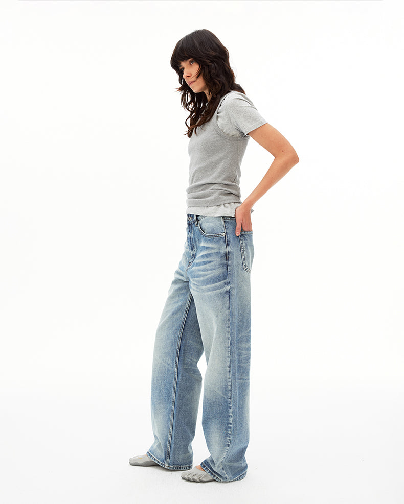 MADWIT WASHED STRAIGHT JEANS #GP9791