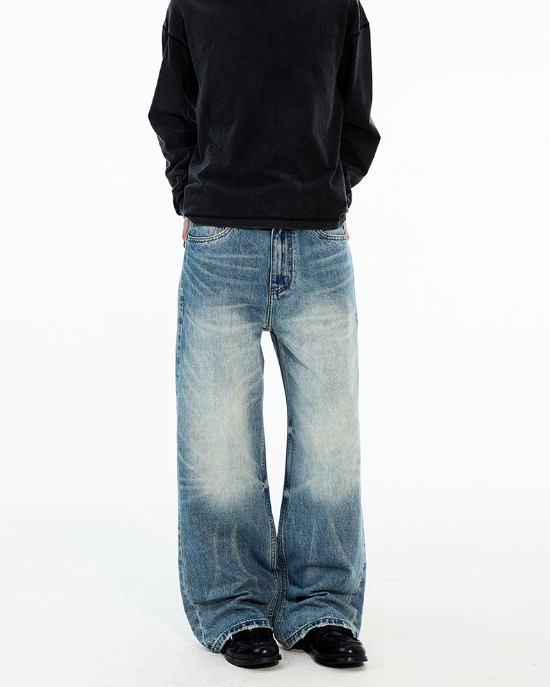 MADWITCH FADED WASH STRAIGHT LEG JEANS #GPC9758