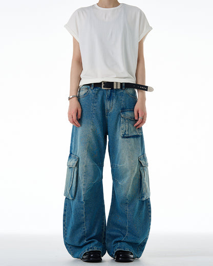 MADWITCH WASHED UTILITY JEANS #CK9617