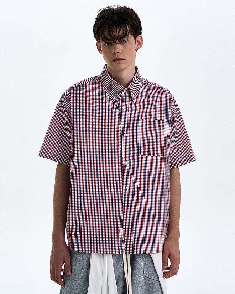 MADWITCH CHECKERED SHORT SLEEVE SHIRT #CR217