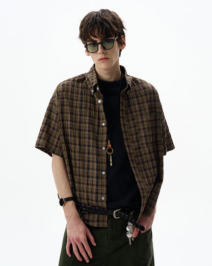 MADWITCH SEERSUCKER SHORT SLEEVE SHIRT #CR252
