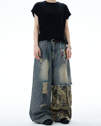 MADWITCH PATCHWORK VINTAGE DENIM #RK08