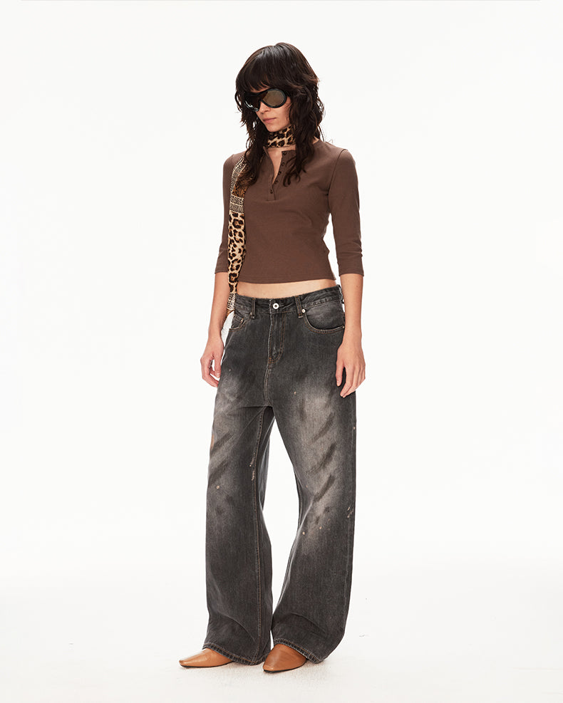 MADWIT DIRTY WASH GRUNGE JEANS #GD002