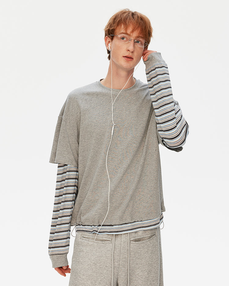 MADWITCH PATCHWORK FAUX LAYER TEE #26008