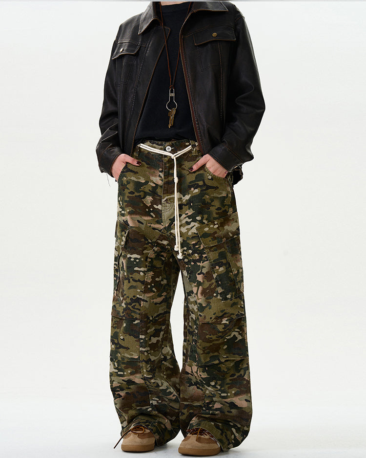 MADWITCH CAMO RUCHED CARGO PANTS #CK6578