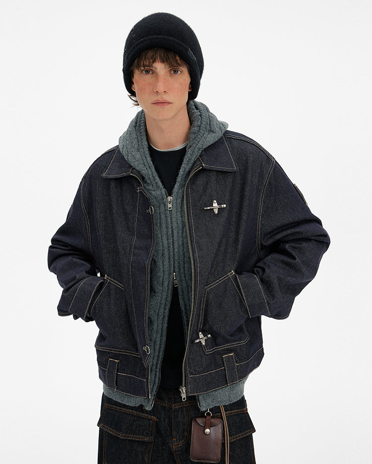 MADWITCH DECONSTRUCTED FLIGHT DENIM JACKET #DY3002