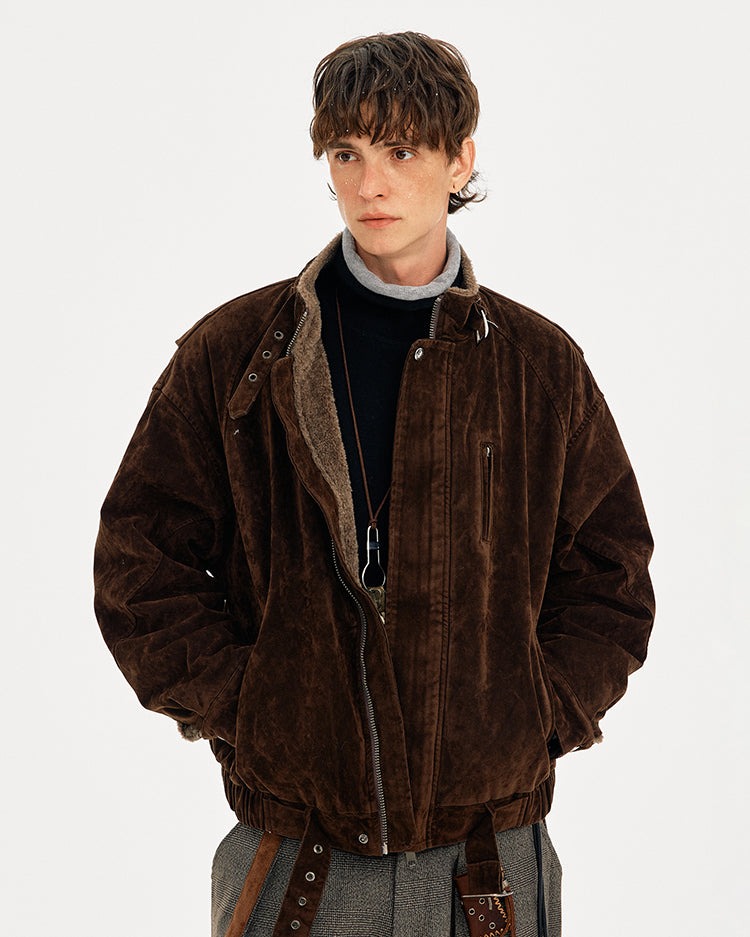 MADWITCH SUEDE QUILTED RECONSTRUCTION JACKET #AW25511