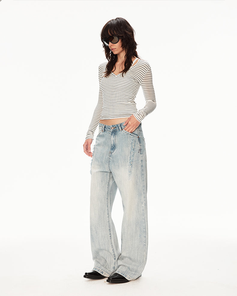 MADWIT FADED VINTAGE JEANS #WH0A126