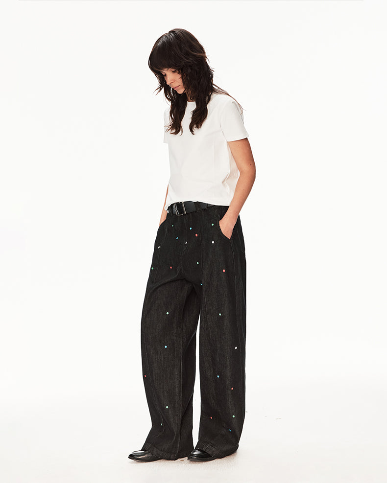 MADWIT POLKA DOT HIGH STREET JEANS #WH0A130