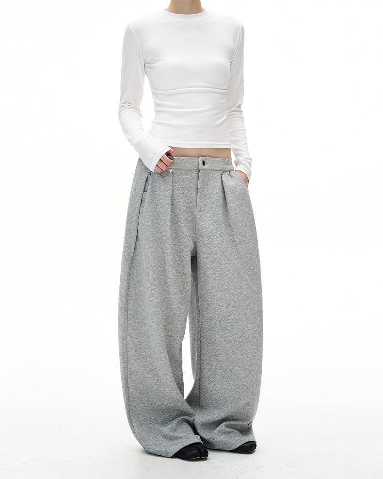 MADWITCH GREY WIDE LEG SWEATPANTS #C959