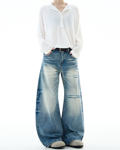 MADWITCH UNISEX INS STYLE DISTRESSED DENIM JEANS #G6867