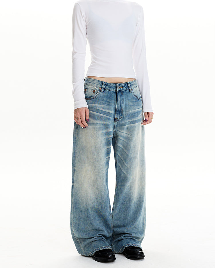 MADWIT WASHED STRAIGHT LEG JEANS #GP5573