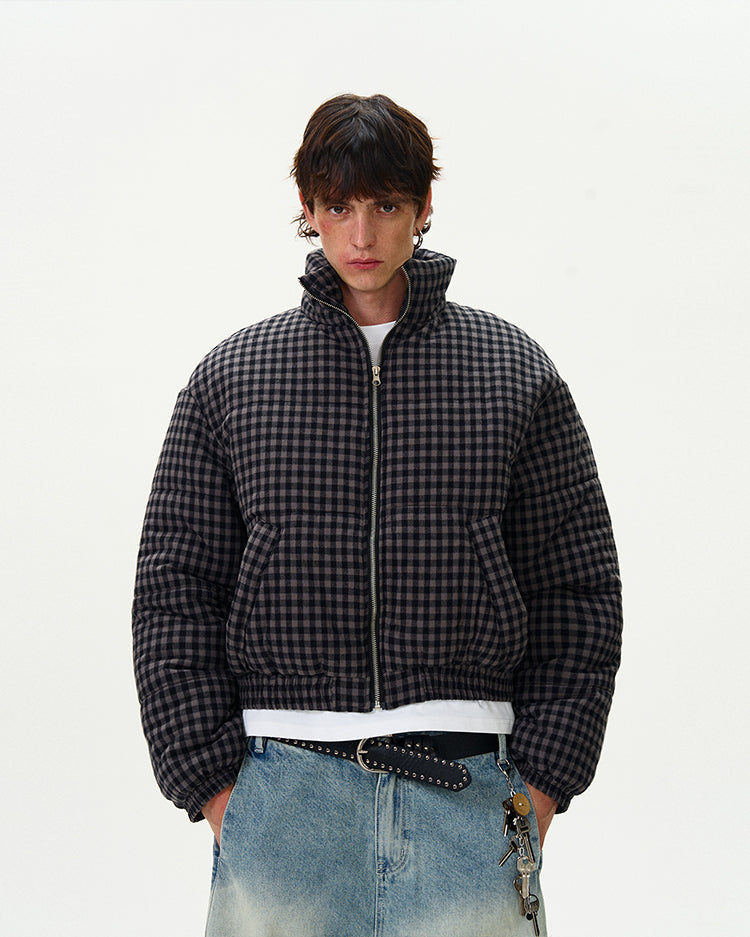 MADWITCH SHORT PLAID COTTON JACKET #RW134