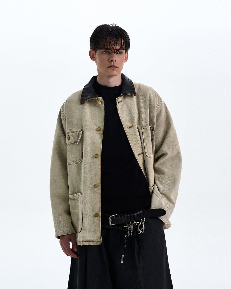 MADWITCH BARN STYLE TURN-DOWN COLLAR JACKET #CW1136