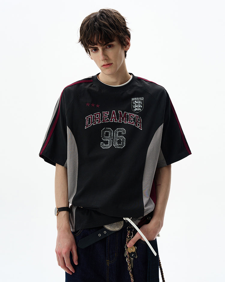 MADWITCH VINTAGE LETTER PRINT TEE #990559