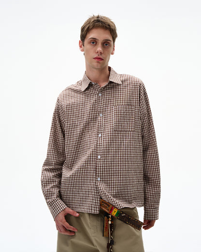 MADWITCH UNISEX VINTAGE PLAID LONG SHIRT #CR6215