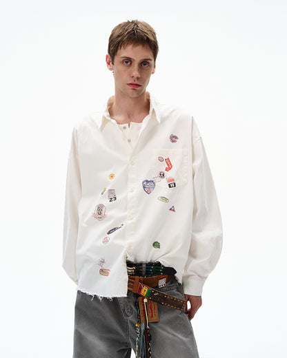 MADWITCH RAW-EDGE LONG SLEEVE SHIRT #BR92