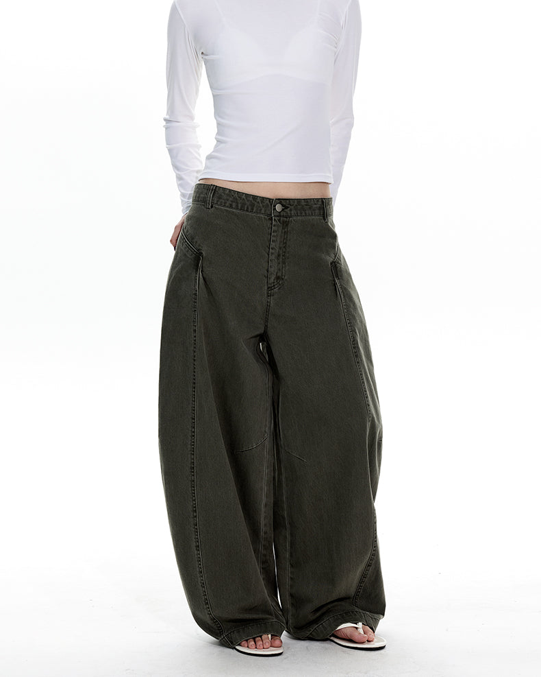 MADWITCH DECONSTRUCTED WASHED WIDE PANTS #A620