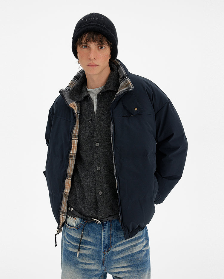 MADWITCH REVERSIBLE PLAID PUFFER JACKET #254YR10160