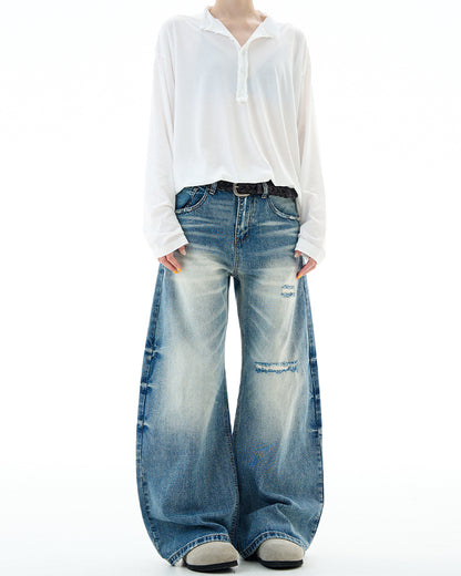 MADWITCH UNISEX INS STYLE DISTRESSED DENIM JEANS #G6867