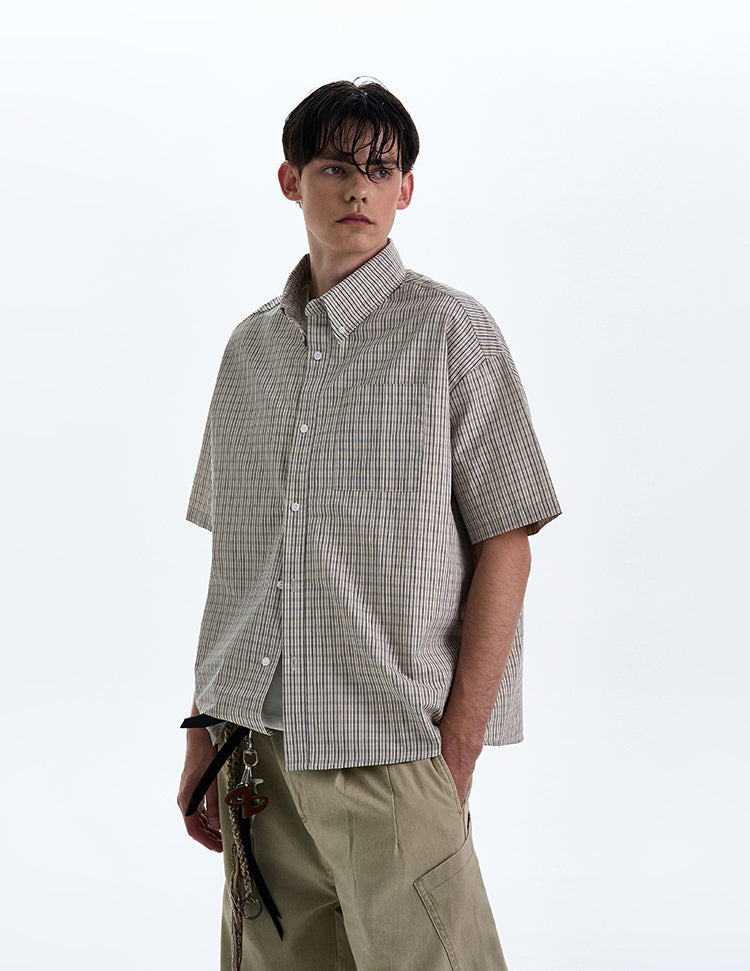MADWITCH MINIMAL CASUAL SHORT SHIRT #CR224