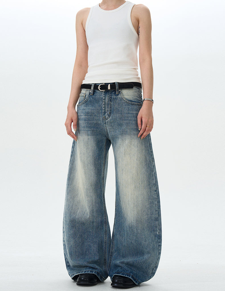 MADWITCH STRAIGHT-LEG WASHED DENIM JEANS #G6669