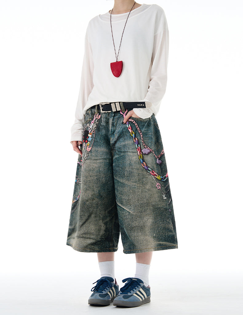 MADWITCH 3D PRINT DENIM PANTS #G6830