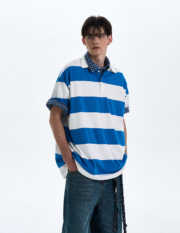 MADWITCH STRIPED LOOSE-FIT T-SHIRT #MD4178