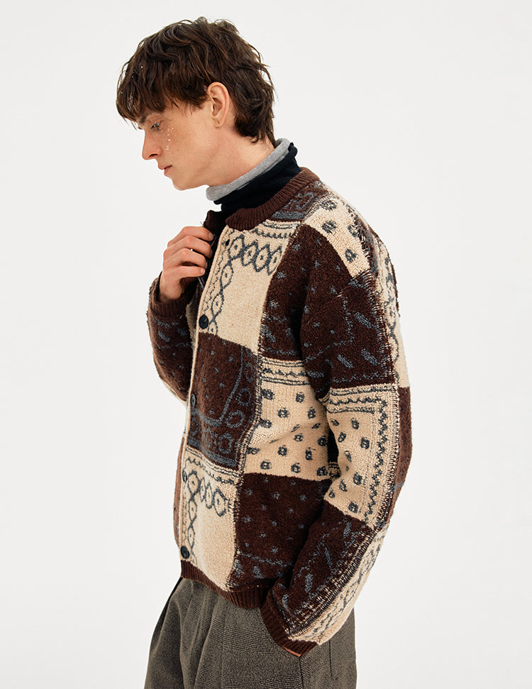 MADWITCH COLORBLOCK BASEBALL KNIT SWEATER #65163