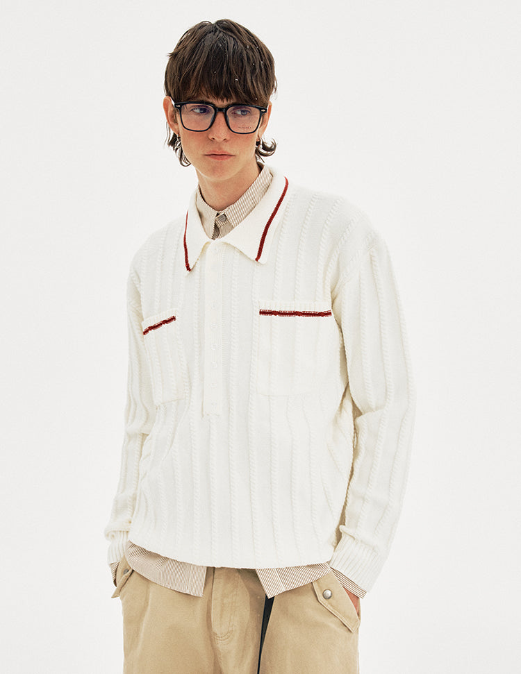 MADWITCH TWIST COLLAR SWEATER #AW25301