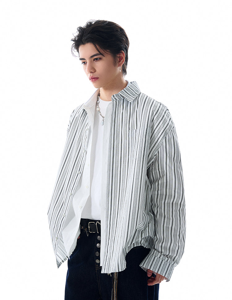 MADWITCH VINTAGE STRIPED SHIRT #L565