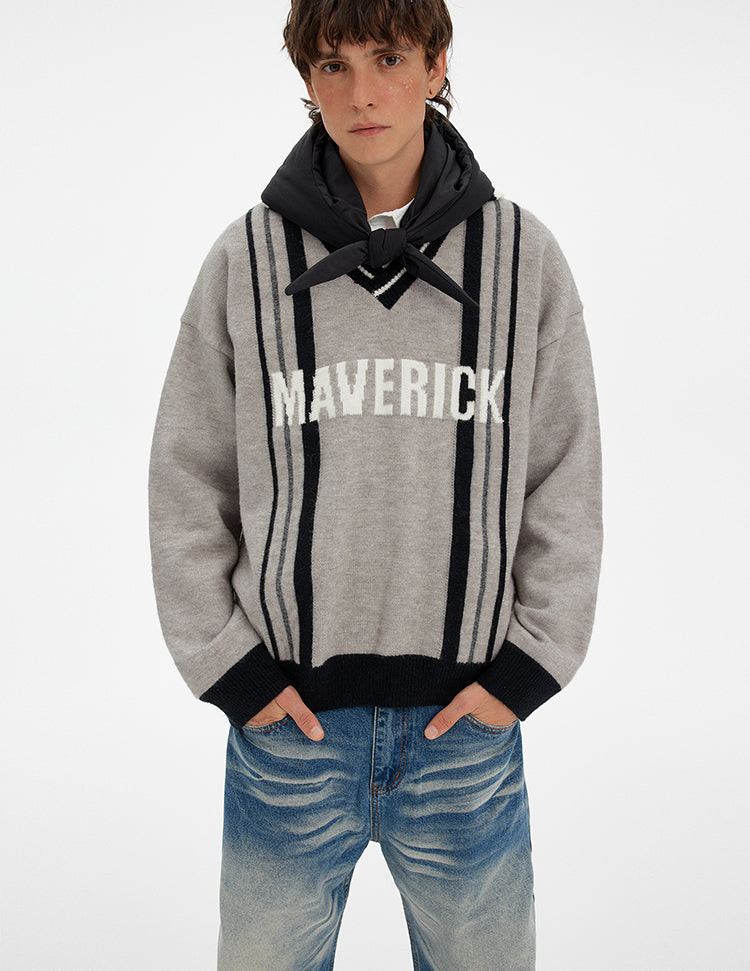 MADWITCH STRIPE VEE SWEATER #MY519