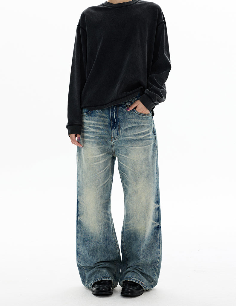 MADWITCH VINTAGE WASHED STRAIGHT JEANS #GP9768